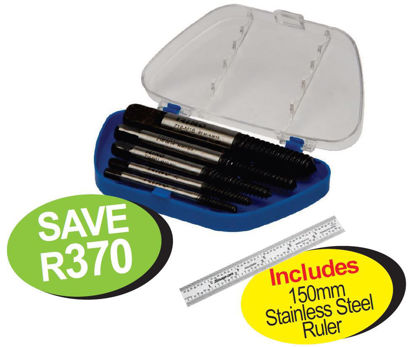 Snap-on Blue XXNOV231 Stud Extractor Set (5pc) Includes 150mm  Stainless Steel Ruler
