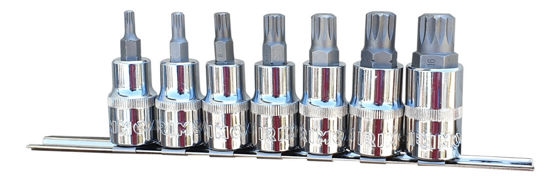 Irimo - IR185-0516S7-WO - 1/2 Spline Bit Socket Set M5-M16 - 7Pc (Supplied on Rail)