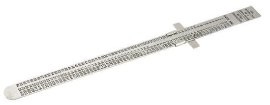 Snap-on Blue - B-1179-FLX - Flexible Stainless Steel Ruler with Pocket Clip 160mm (Metric and Imperial)