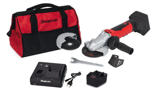 Snap-on - CTGR8855U2-WO - 18V MonsterLithium Cordless Angle Grinder / Cut-Off Tool with Safety switch Kit with 2 x Batteries (Red)