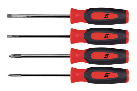 Snap-on - SGDX40BR - Instinct® Soft Grip Mini-Tip Combination Screwdriver Set (Red); 4Pc