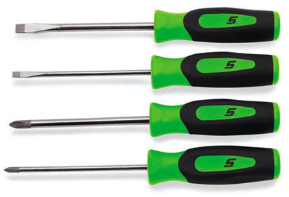 Snap-on - SGDX40BG - Instinct® Soft Grip Mini-Tip Combination Screwdriver Set (Green); 4Pc