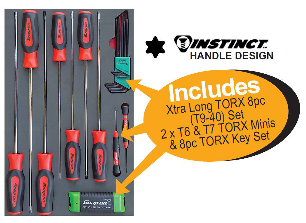Snapon Africa Online Store. Snapon XXMAR103 LONG TORX Screwdriver Set (7pc) in Foam Includes