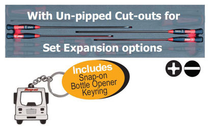 Snap-on XXMAR105 LONG Electronic Mini  Screwdrivers (4pc) in Foam Includes Snap-on Bottle Opener Keyring