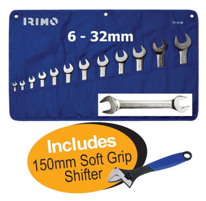 Snap-on Blue XXMAR122  Double Open-end Spanner Set 12pc Includes 150mm Soft Grip Shifter