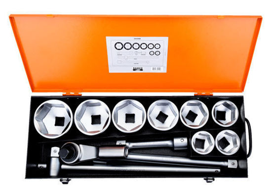 Bahco - B-9540MB - 1" Drive Socket Set and Accessories supplied in Metal Box; 12Pc