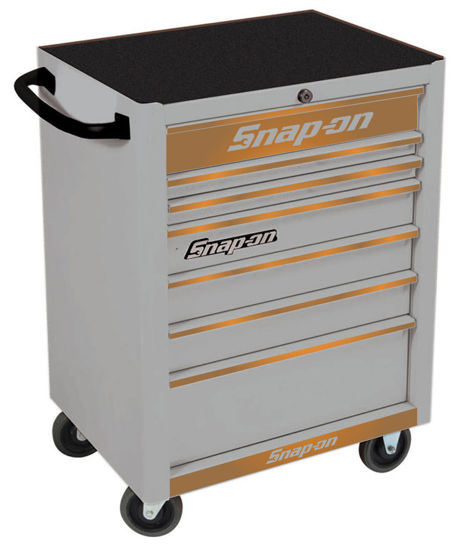 Snap-on - KRA2007KZUAE-E-WO - Standard 7Drw Roll Cab; Arctic Silver with Copper Aluminium Trims and Copper Fronts