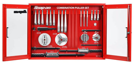 Snap-on - CJ2500SBE-WO - Heavy-Duty Manual Interchangeable Master Puller Set with Tool Control Board and Wall Cabinet (excl 15" Jaws)