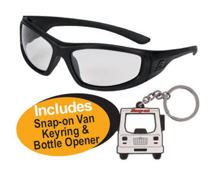 Snap-on  XXJUN107 Exclusive - Expedition Series Safety Glasses - Clear Lens Includes Snap-on Van Keyring & Bottle Opener