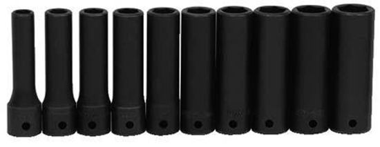 Williams - WIL14M-61019S10-WO - 1/2" Deep 6Pt Impact Socket Set 10-19mm; 10Pc (Supplied on Rail)