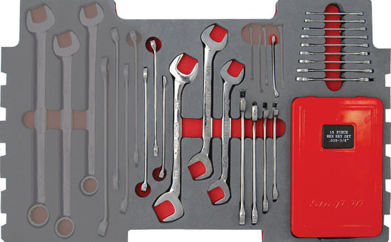 Snap-on - MOD.389SR43FAM -  L-Shape Hex Allen Keys, Combination & Open End Spanner Set; 35Pc (for KMC box) - Aviation / Imperial