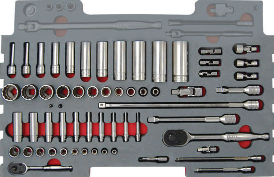 Snap-on - MOD.391SR43FAM - 1/4" and 3/8" Sockets and Accessories Set; 60Pc (for KMC box) - Aviation / Imperial
