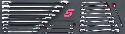 Snap-on - MOD.451SH45S - Open End and 10° Offset Short Handle Box Spanner Set; 21Pc - Aviation / Imperial