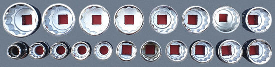 MOD.134BH45S - 3/4" Shallow 12Pt Socket Set 3/4"- 2"; 19Pc