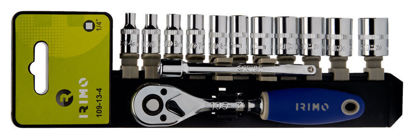 Irimo - IR109-13-4 - 1/4" Ratchet, Extension and Socket Set; 13Pc