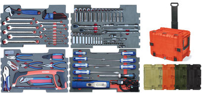 Snap-on Blue - SET.P4BM38KMC-$ - 113Pc 1/4" & 3/8" Tool Set in Foam Inserts with 7Drw All Weather Composite Tool Chest