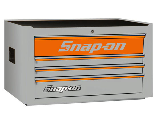 SNap-on - KRA2004KZUAO-O-WO - Standard 4 Drawer Top Chest; Arctic Silver with Orange Alu Trims and Orange Front