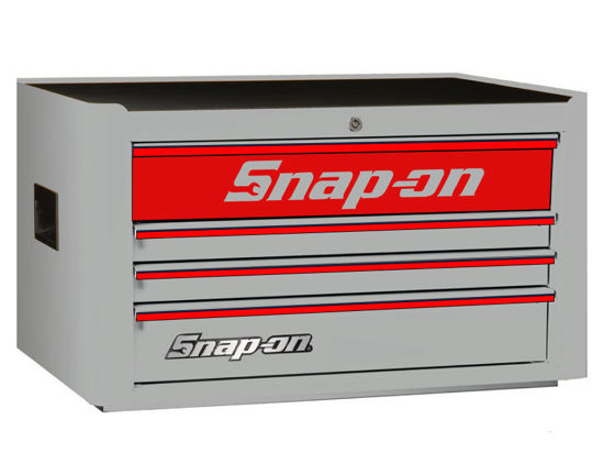 Snap-on - KRA2004KZUAR-R-WO - Standard 4 Drawer Top Chest; Arctic Silver with Red Alu Trims and Red Front