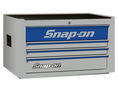 Snap-on - KRA2004KZUAU-U-WO - Standard 4 Drawer Top Chest; Arctic Silver with Dark Blue Alu Trims and Blue Front