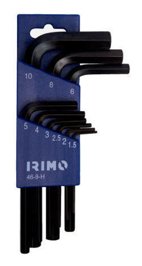 Irimo - IR46-9-H - L-Shaped Short Hex Allen Key Set 1.5-10mm; 9Pc