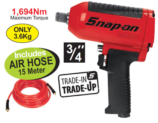 Snap-on XXMAR283 3/4" Light Weight Magnesium Heavy-Duty Impact Gun Includes AIR HOSE 15 Meter