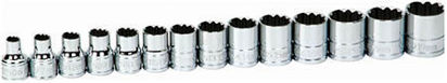 Wiliams - WIL31943-WO - 3/8" Drive Shallow 12Pt Socket Set 8-19mm; 12Pc (supplied on rail)