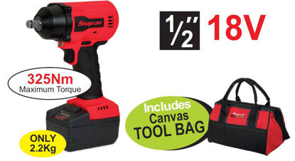 Snap-on XXAPR286 1/2" 18V Brushless Impact Gun & Battery Includes Canvas TOOL BAG