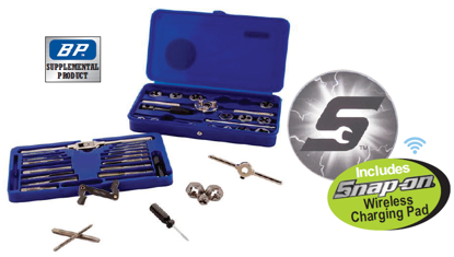Snap-on Blue XXMAY202 Metric Tap & Die Set (41Pc) Includes Snap-on Wireless Charging Pad