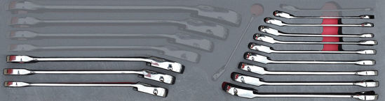 Snap-on Blue - MOD.728SH45S12 - 15° Offset Ratcheting Combination Spanner Set 8-19mm; 12Pc