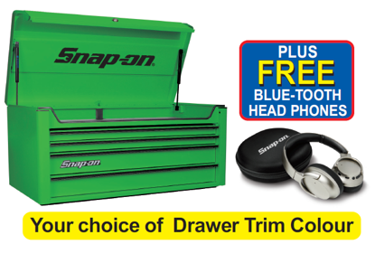 Snap-on XXAPR242 EXTREME GREEN with Black Trim Top Chest PLUS FREE BLUE-TOOTH HEAD PHONES	