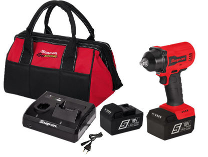 SNap-on - CT9015U2-WO - 18V 1/2" Drive MonsterLithium Brushless Cordless Impact Wrench Kit with 2 x Batteries (Red)
