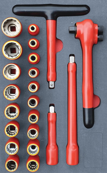 Bahco - MOD.207BH42D - 1000V 1/2" Sockets and Accessories Set; 22Pc