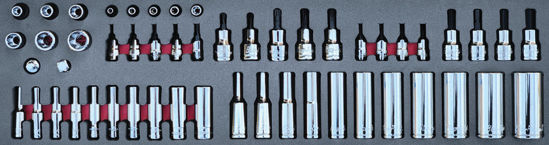 Blue-Point - MOD.231SH45S - 1/4" and 3/8" Hex Drivers, Torx and Deep Socket Set; 52Pc - Imperial