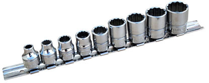 Williams - WILB-120824S9-WO - 3/8" Shallow 12Pt Socket Set 1/4" - 3/4"; 9Pc