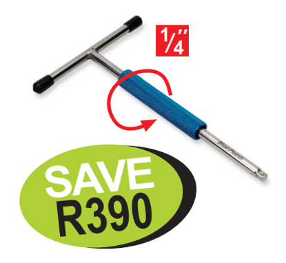 Snap-on Blue XXJUN130 1/4" TURBO T-HANDLE T9TURBO Speedy Fastener Removal Aluminium