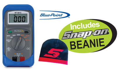 Snap-on Blue Manual Ranging Digital Multimeter XXJUL169 MT501C + BEANIE-S
