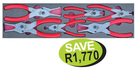 XXOCT171 Snap-on Internal External Circlip Plier Sets - 5pc & 6pc Professional Tool Sets