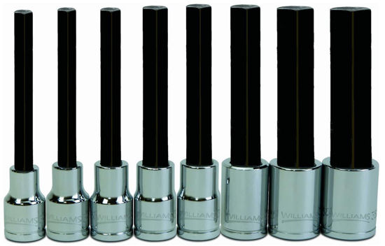 Picture of WIL32955-WO - 1/2"  Long Hex Bit Socket Set 1/4" - 3/4" on Rail; 8Pc