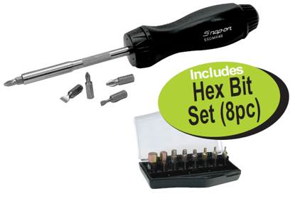 XXOCT137 Snap-on Ratcheting Screwdriver with Hex Bit Set - Professional Tool Set