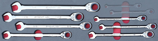 Snap-on - MOD.748SH45S7 - FDP Reversible Ratcheting Box Combination Spanner Set 3/8-3/4"; 7Pc