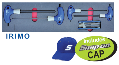 XXNOV108 Snap-on Blue IRIMO T&L-Handle & Folding Hex Allen Key Set with Free Cap