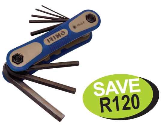 XXNOV123 Snap-on Blue Folding Hex Allen Key Set 8 Piece Metric | IR46-8-F