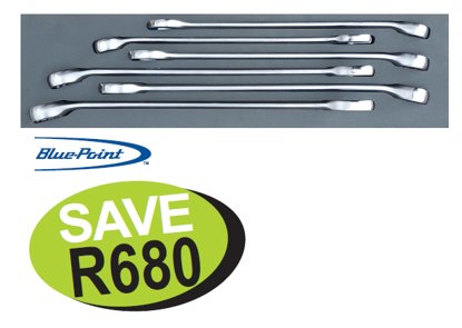 Snap-on Blue Large Combination Spanner Set 6pc with Foam Control Insert | XXNOV132