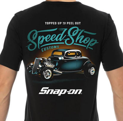 Picture of CSN04-7591-L - T-Shirt Speed Shop with Back Print - Black - Large