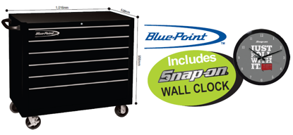 XXNOV140 6 Drawer WIDE Roll Cabinet with Snap-on Wall Clock