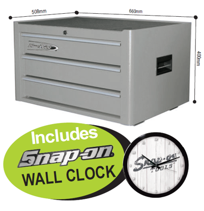 XXNOV145 3 Drawer Top Chest with Snap-on Wall Clock