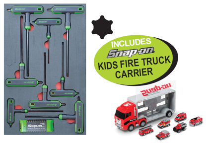 XXDEC107 Snap-on T & L Handle TORX Set with Kids Fire Truck Carrier | 9pc TORX Tool Set