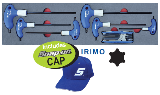 XXDEC108 Snap-on Blue T & L Handle TORX Set with Foam Control Insert and Free Cap