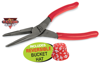 XXDEC117 Snap-on Long Nose Pliers 200mm with Reversible Bucket Hat | Professional Hand Tools
