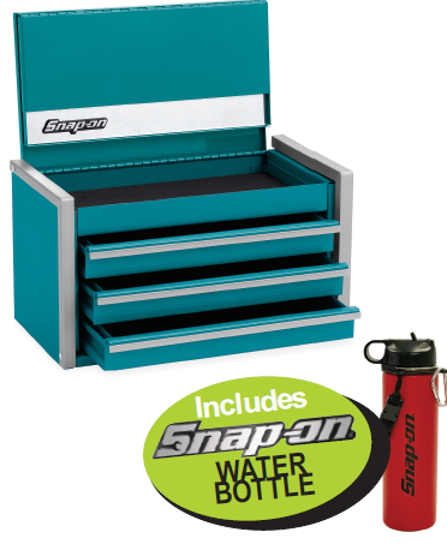 XXDEC143 Snap-on 3 Drawer MICRO Top Chests - Midnight Blue, Teal, Cranberry Options with Free Water Bottle